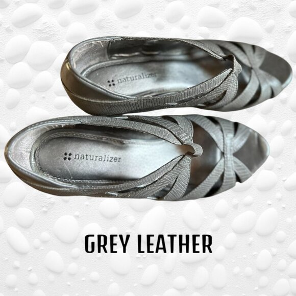 👠 Chic Grey Leather Heels by Naturalizer – Like New!  Size 8👠 - Picture 5 of 10
